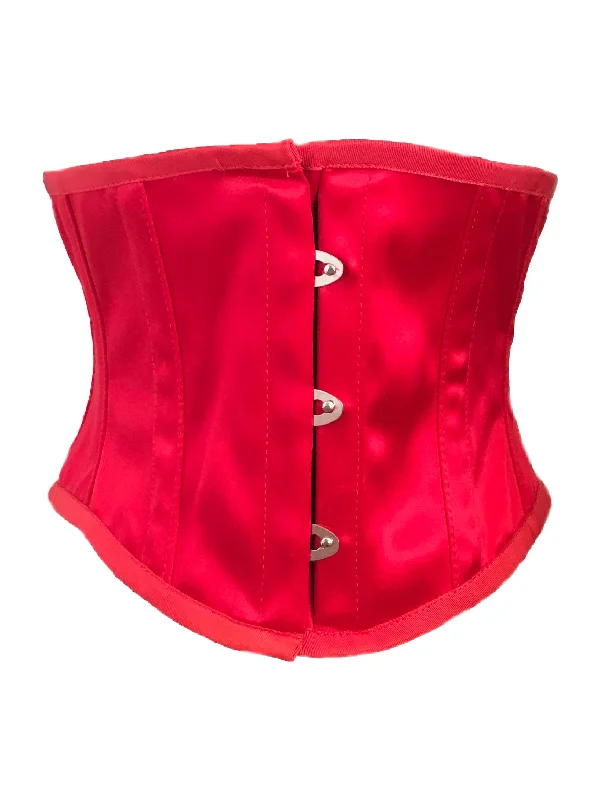 Waspie Cincher Corset in Red Satin