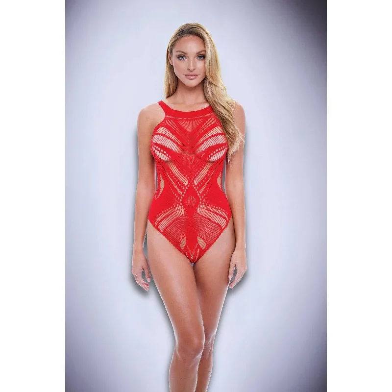 Jacquard Bodysuit Red