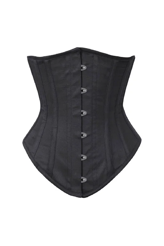 Long Line Black Waist Shaper Corset in 100% Cotton