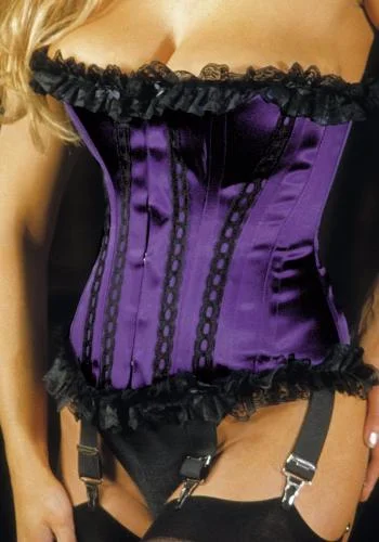 Moulin High Back Purple Satin Corset