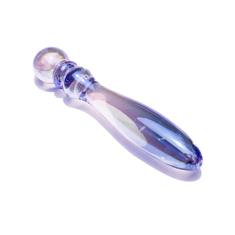 Biird Cecii™ Beaded Double-Ended Glass Dildo - Iridescent Purple