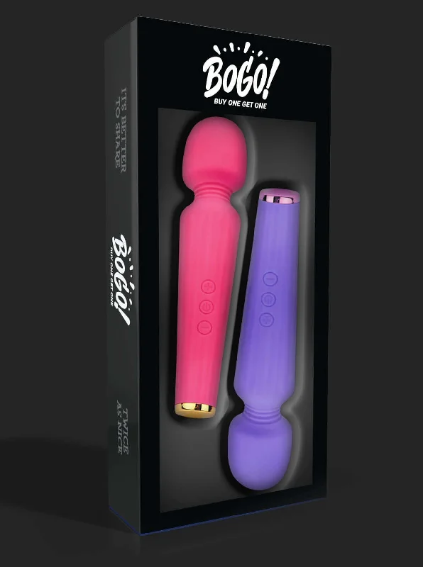 Double Pleasure: Versatile Wand Vibe Duo with 10 Vibration Modes & Flexible Necks