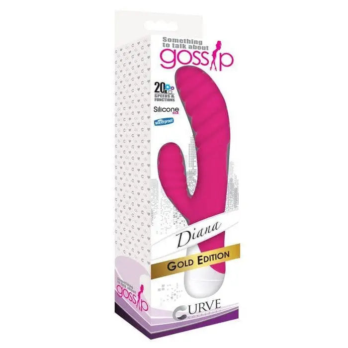 Curve Toys Gossip Diana Waterproof Ringed Silicone Flexible Dual Stimulation Vibrator Violet