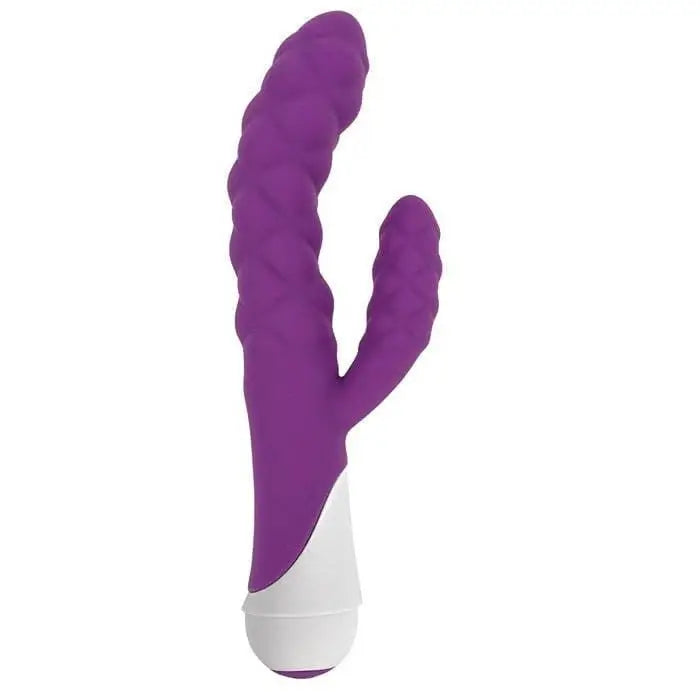 Curve Toys Gossip Ellen Waterproof Textured Silicone Flexible Dual Stimulation Vibrator Violet