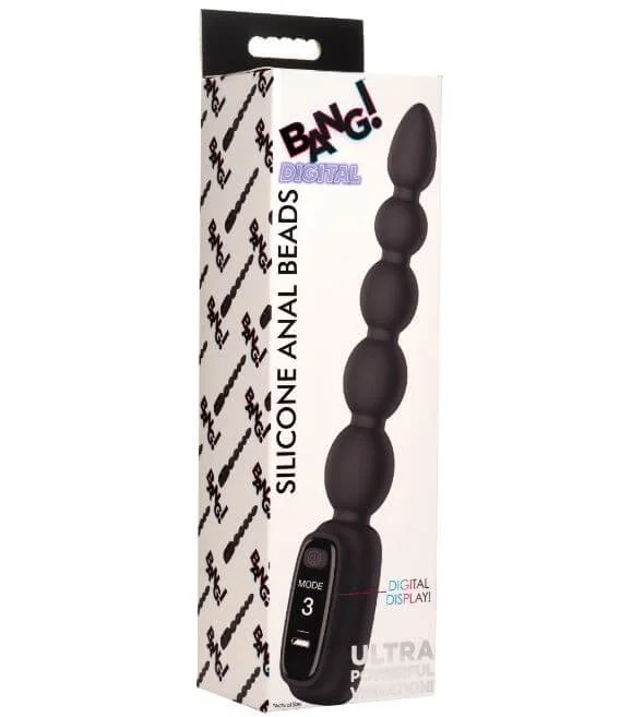 Digital Silicone Vibrating Anal Beads – 5 Beads with Digital Display