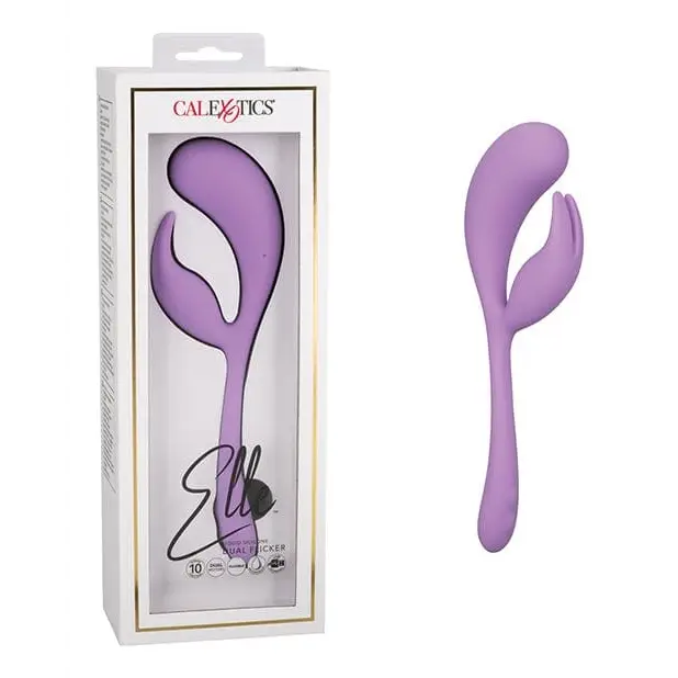 Elle Liquid Silicone Dual Flicker - Purple