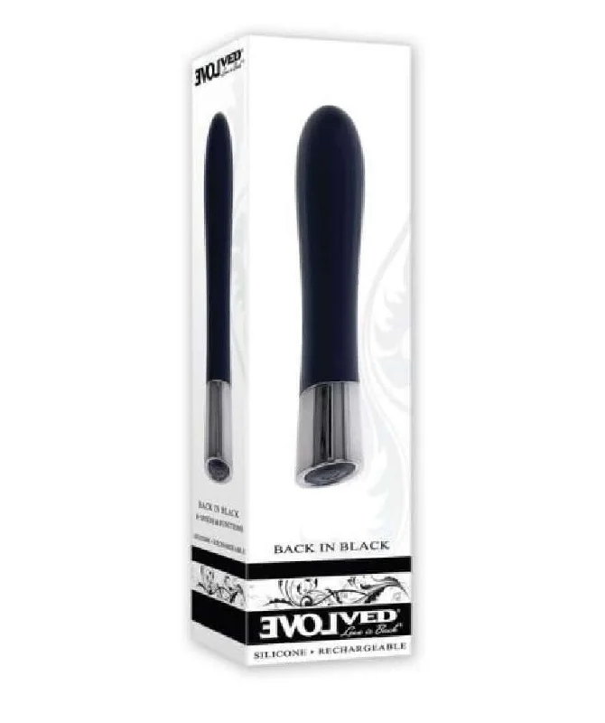 Evolved Back in Black Petite Vibrator - 10 Speeds & Patterns, Waterproof, USB Rechargeable