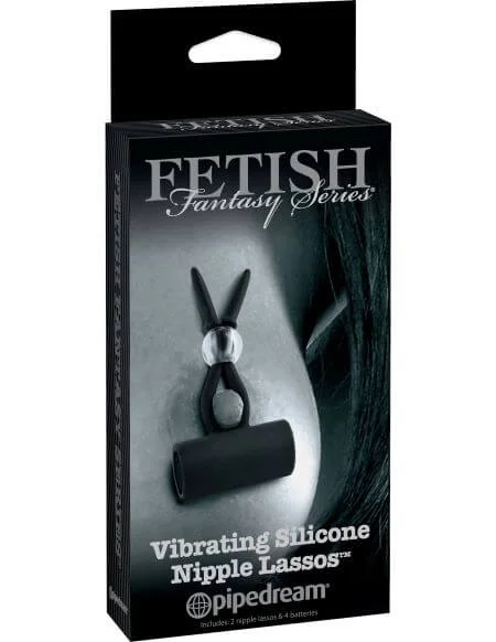 Fetish Fantasy Limited Edition Vibrating Silicone Nipple Lassos – Black