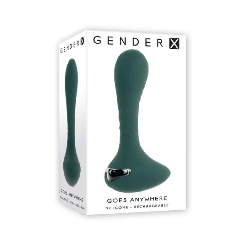 Gender X Goes Anywhere - Vibrating Silicone Plug | 10 Speeds, Ergonomic Grip