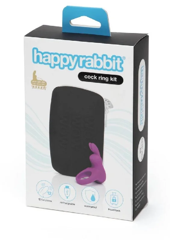 Happy Rabbit Cock Ring Kit - 2-Piece Set | Vibrating Bunny Cock Ring