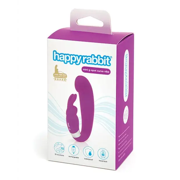 Happy Rabbit G Spot Clitoral Curve Vibrator - Purple