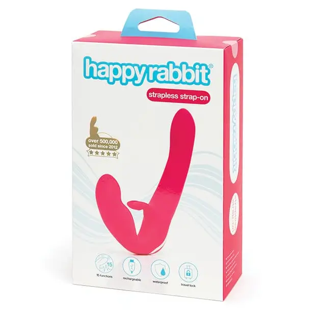 Happy Rabbit Strapless Strap On Rabbit Vibe - Pink