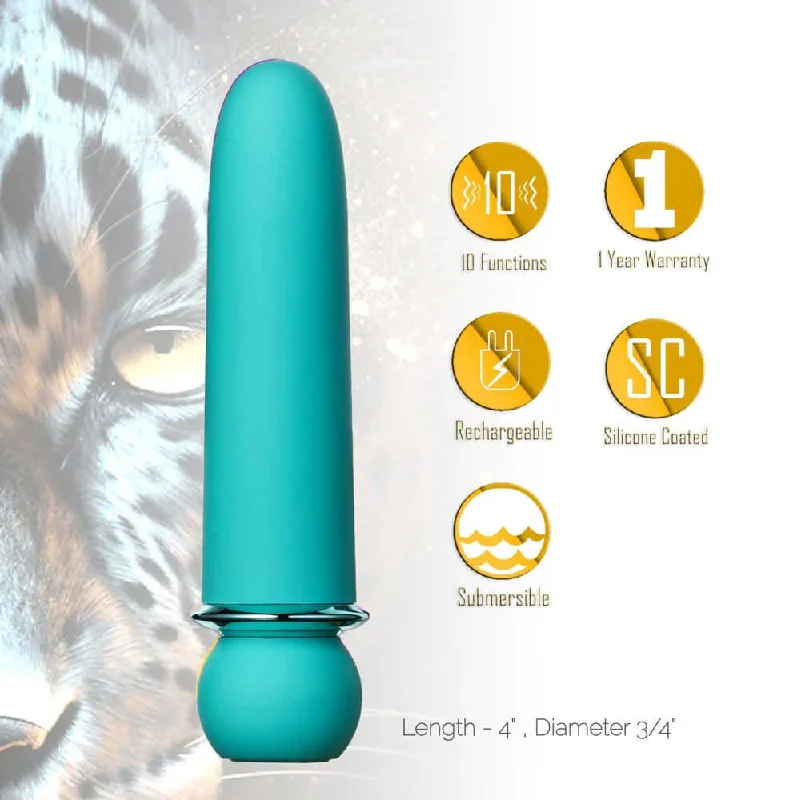 JAGUAR Powerful Bullet Vibrator Blue Rechargeable - 10 Vibration Levels