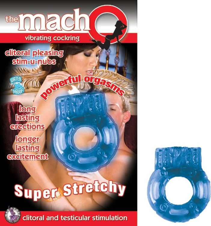 The Macho Vibrating Cock Ring with Clitoral Ticklers – Blue