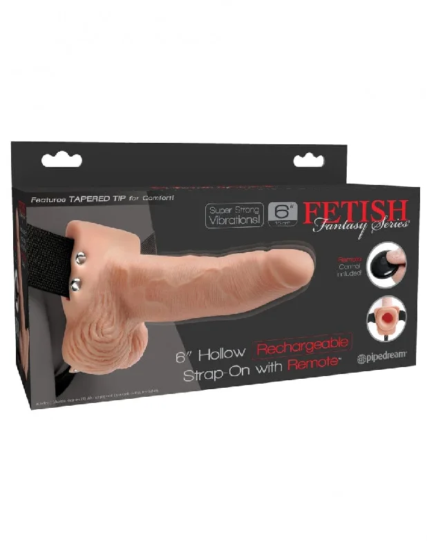 Pipedream Products Fetish Fantasy 6" Hollow Rechargeable Strap-On with Remote