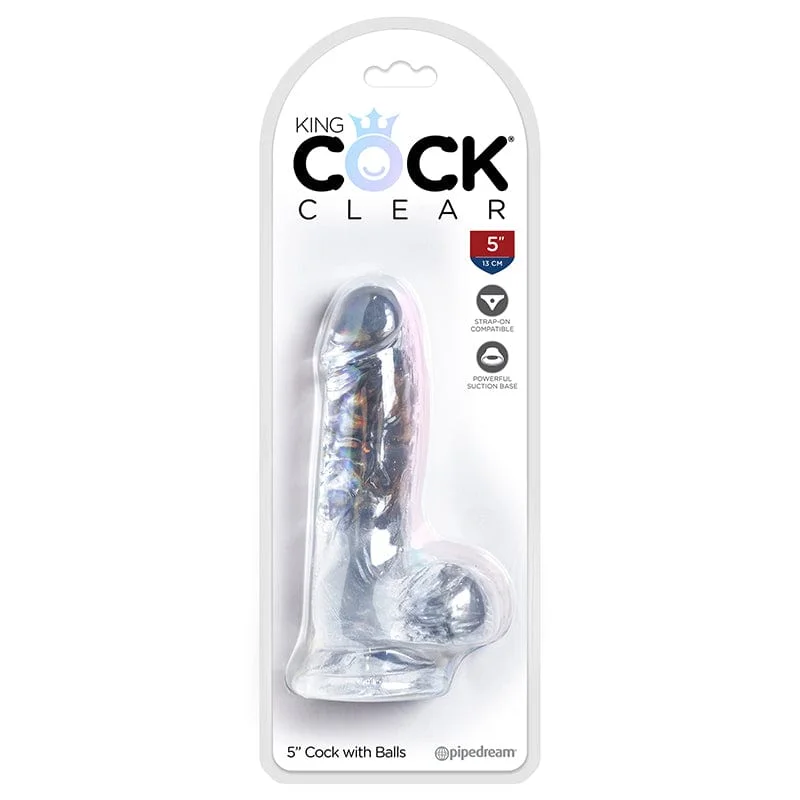 Pipedream Products King Cock Clear 5" Cock With Balls