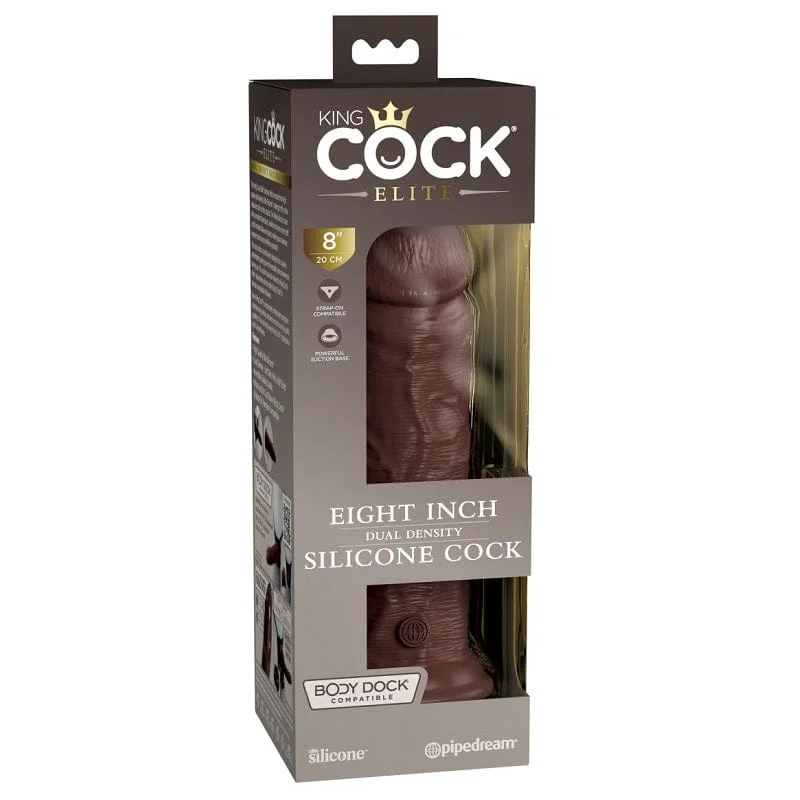 Pipedream Products King Cock Elite 8” Silicone Cock Brown