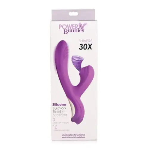 Power Bunny Shivers Suction Dual Stimulator Purple