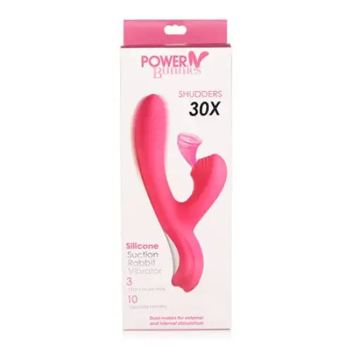 Power Bunny Shudders Suction Vibe Silicone Rechargeable Red