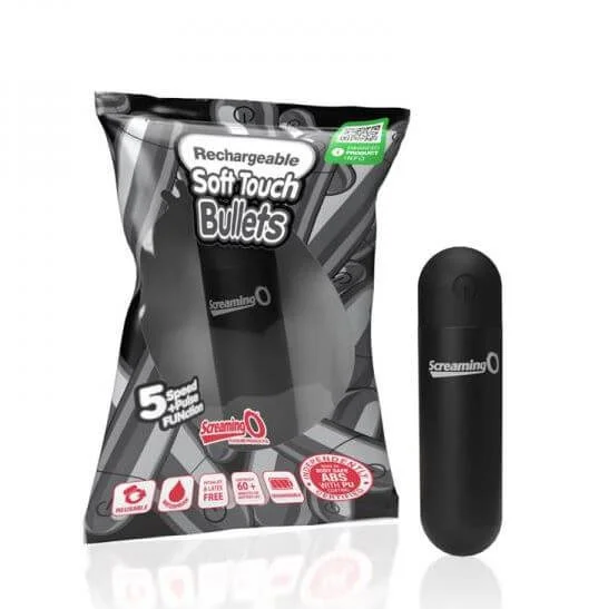 Screaming O Soft Touch Rechargeable Bullet - Black | 6-Function, Waterproof