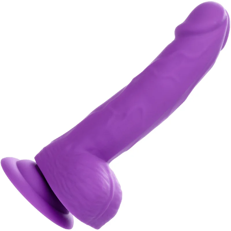 Neon Silicone Studs 6" Realistic Suction Cup Dildo With Balls By CalExotics - Purple