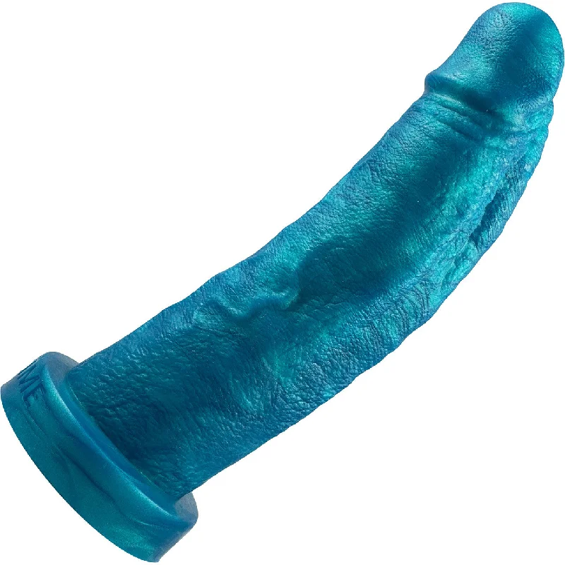 The Maximus Small 6.5" Platinum Silicone Ultrarealistic Dildo By Uberrime - Mermaid Blue