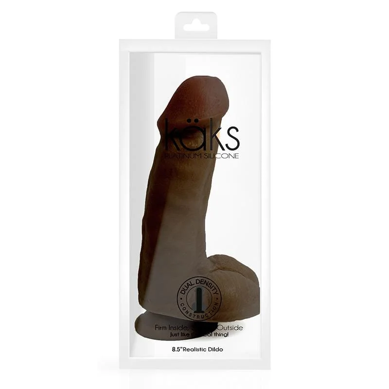 Topco Sales Kaks Dual-Density Platinum Silicone Dildo 8.5” Dark