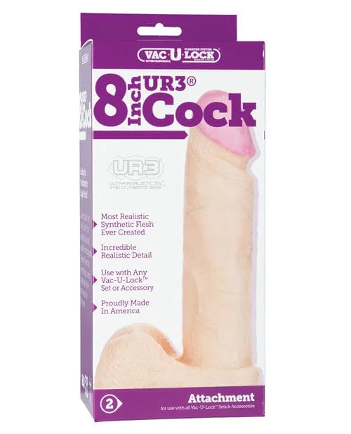 Vac-U-Lock 8" Ultraskyn Cock & Balls Attachment. - White