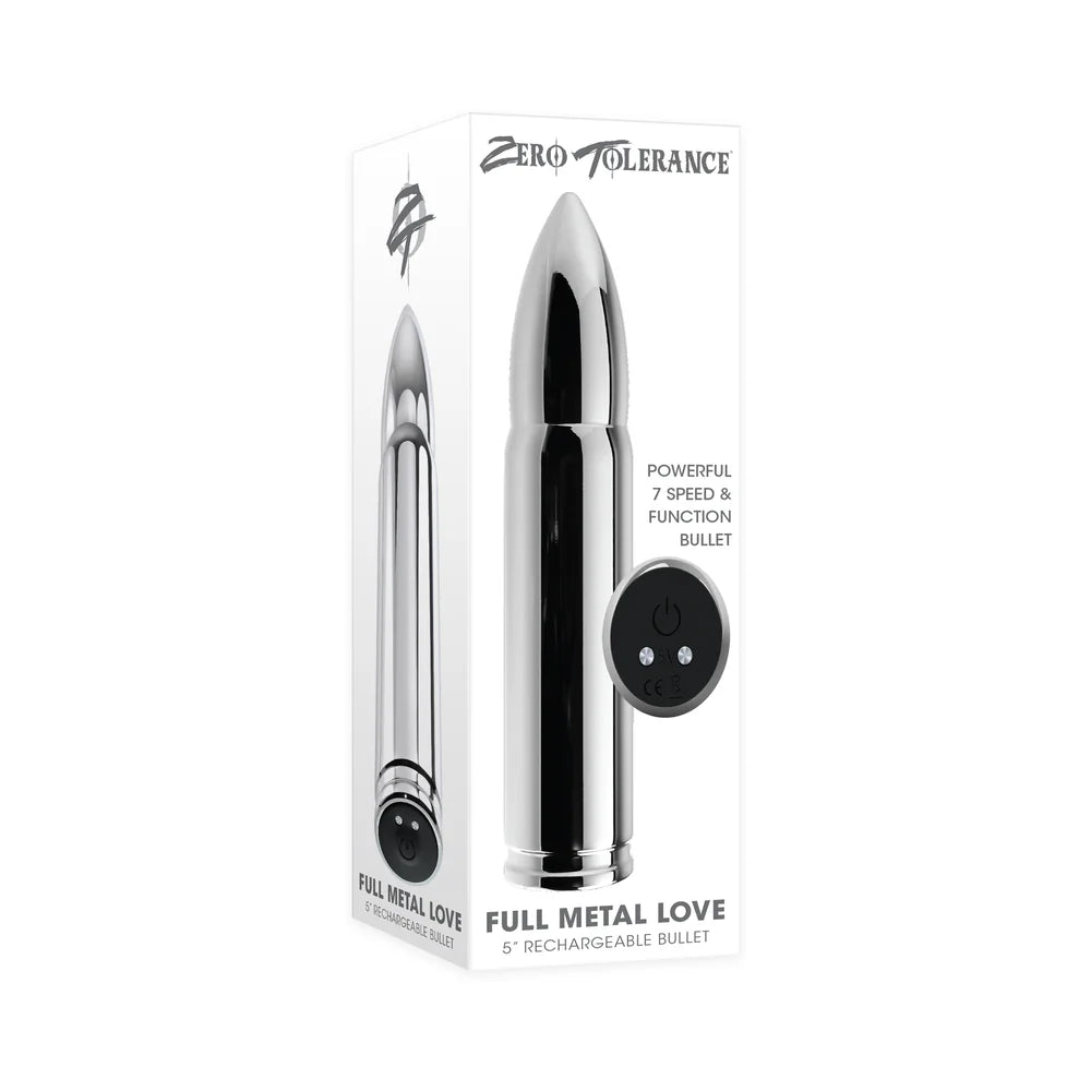 Zero Tolerance Full Metal Love Rechargeable Aluminum Bullet-Shaped Bullet Vibrator