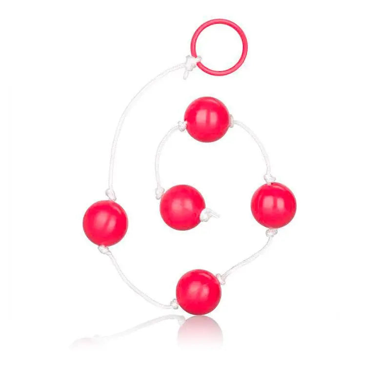 16-inch Colt Red Large Anal Beads with Easy-retrieve Ring