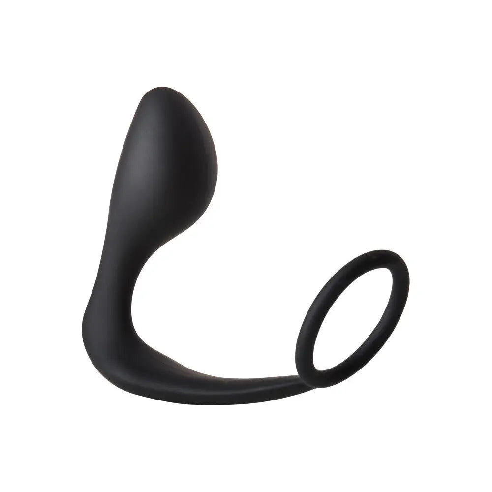 4.5-inch Dream Toys Silicone Black Butt Plug with Cockring