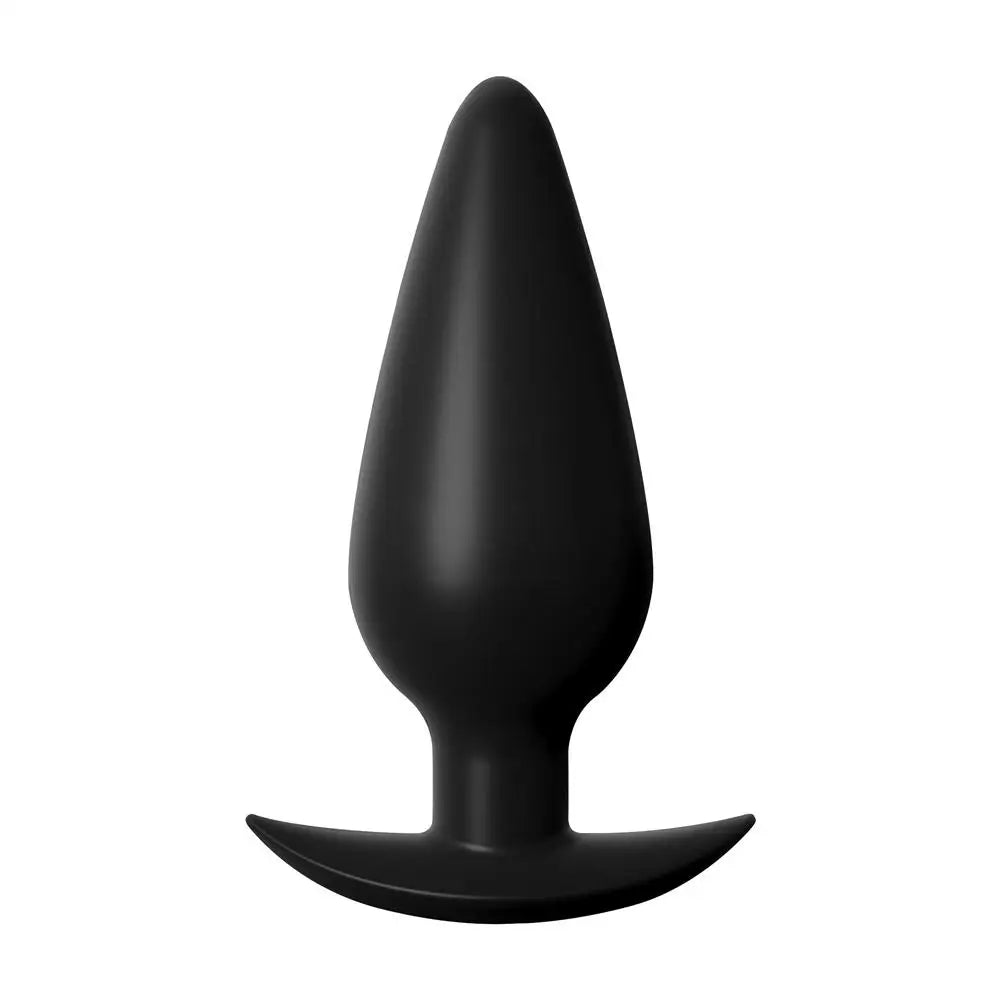 4-inch Pipedream Silicone Black Small Weighted Butt Plug