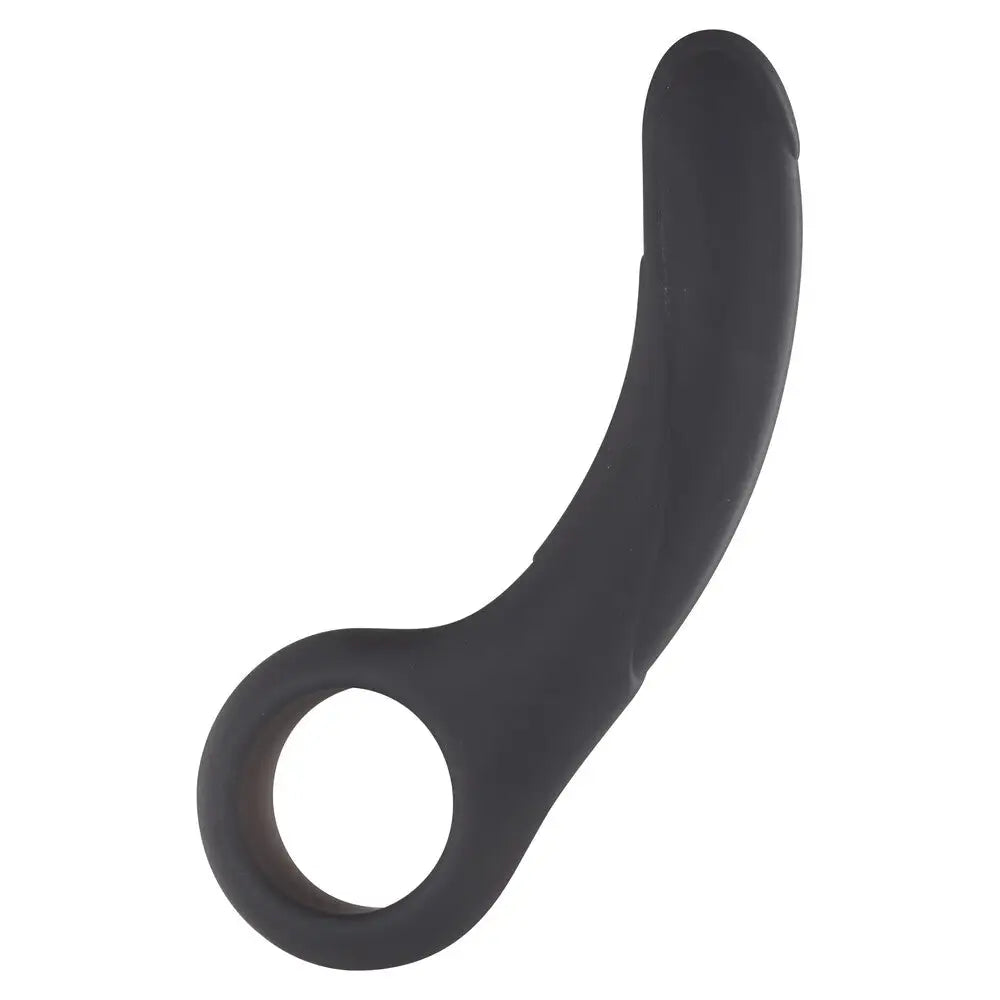 5.3-inch Toyjoy Silicone Black Prostate Massager with Finger Loop