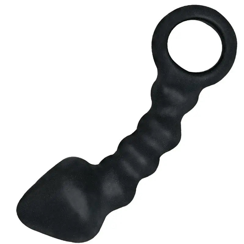 5.5-inch Black Waterproof Ram Anal Probe with Finger Loop