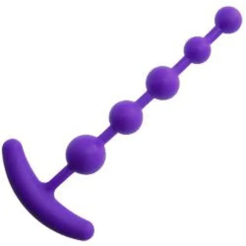 7-inch California Exotic Purple Anal Beads with T-bar Handle