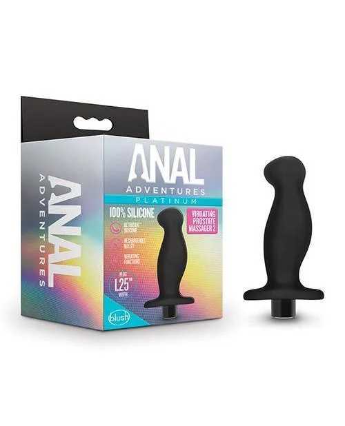 Blush Anal Adventures Platinum Silicone Vibrating Prostate Massager 02 -black