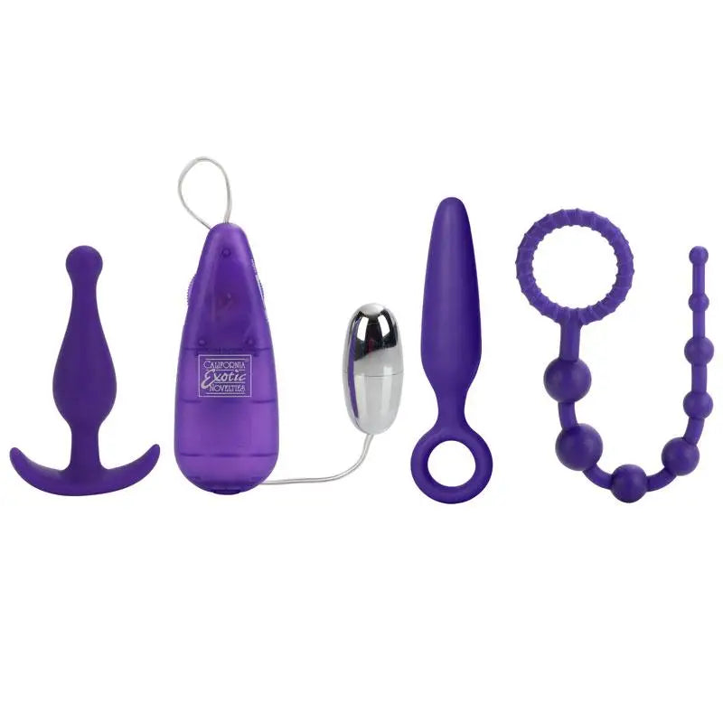 California Erotic Slicone Purple Female Anal Kit