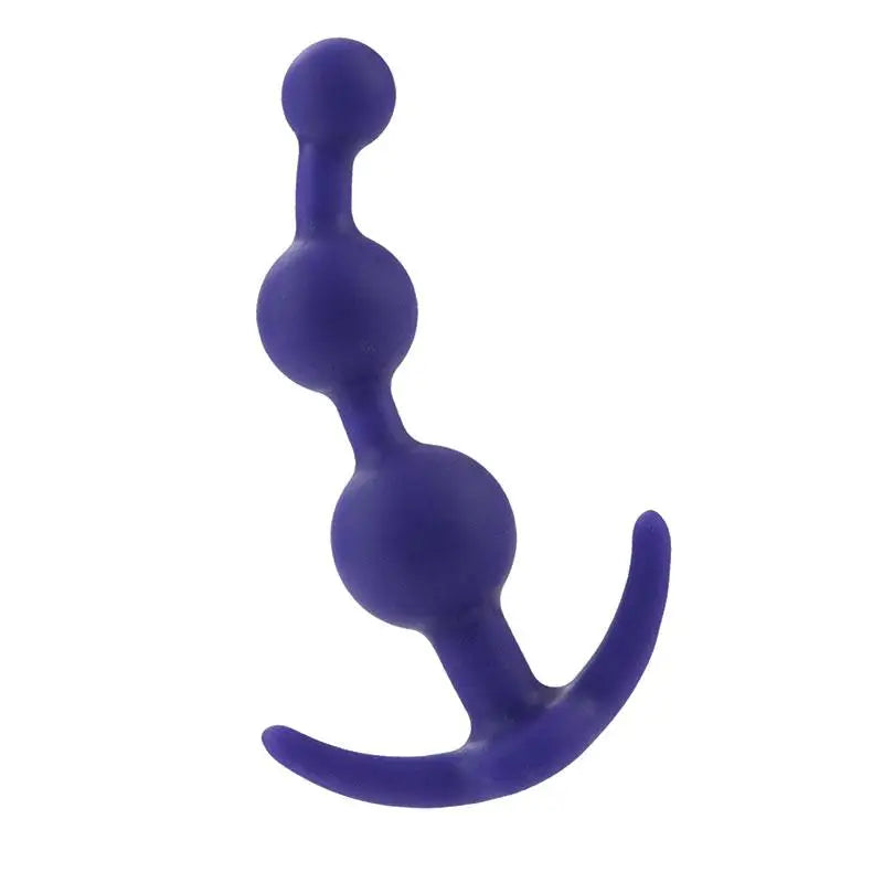 Colt Purple Silicone Bendable Anal Beads with T-bar Handle