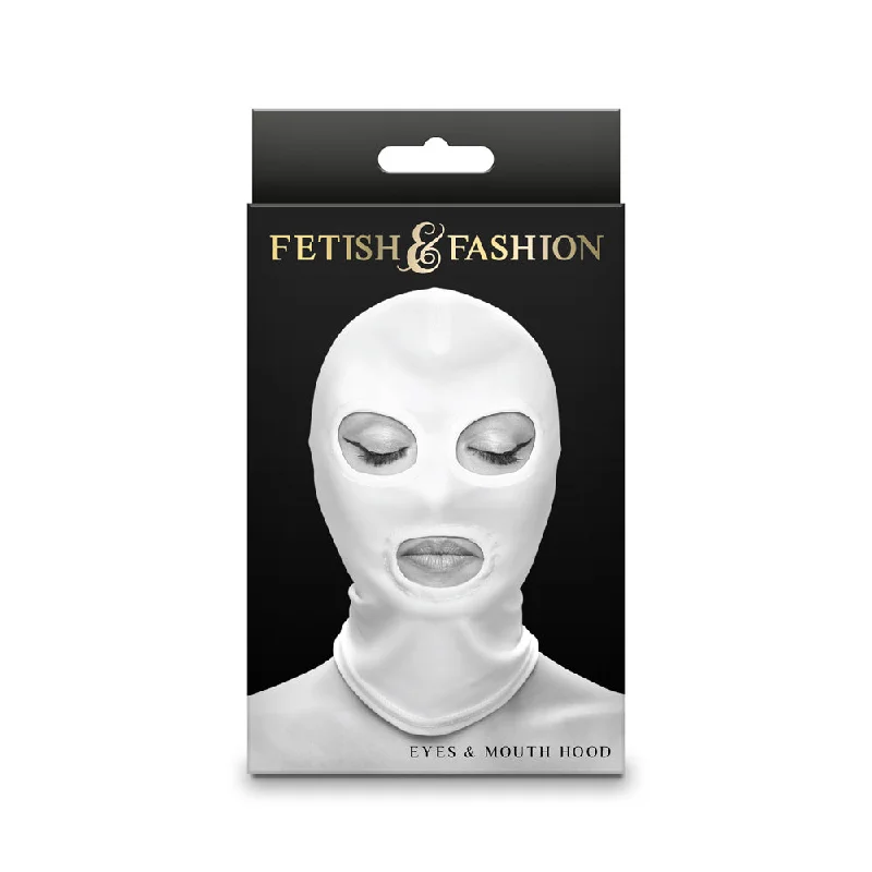 Fetish & Fashion Eyes&Mouth Hood White