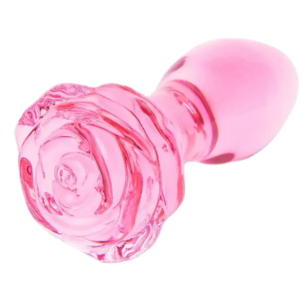 Rose Flower Butt Plug Glass Anal Plug for Women Gift