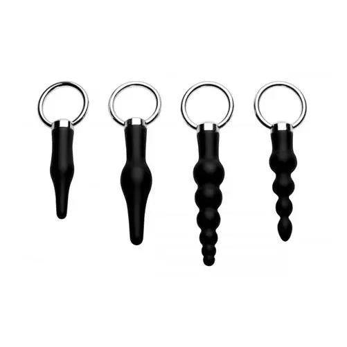 Master Series Silicone Black 4-piece Anal Sex Toys Set