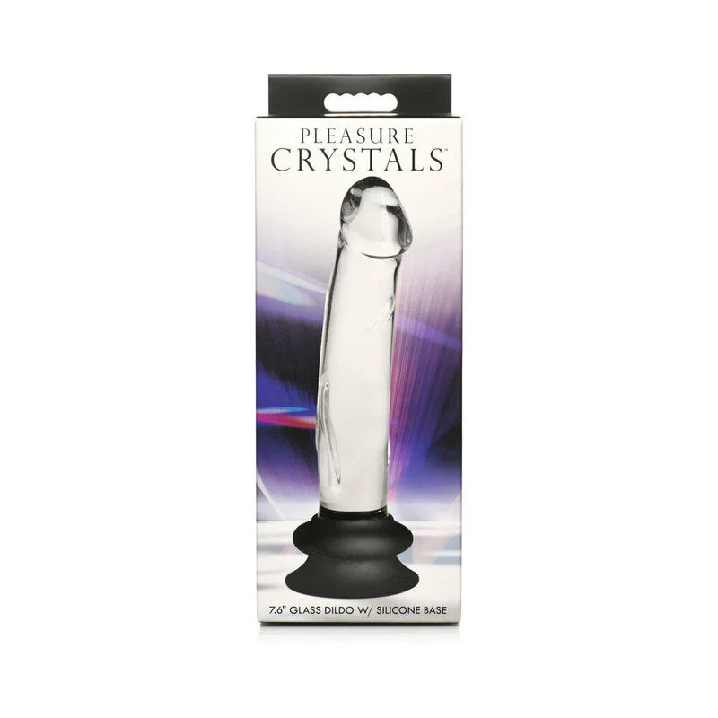 Pleasure Crystals 7.6 in. Glass Dildo with Silicone Base