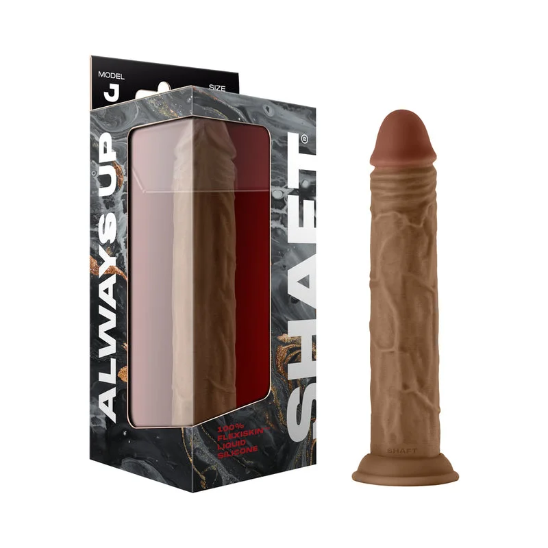 Shaft Model J: 9.5 in. Dual Density Silicone Dildo Oak