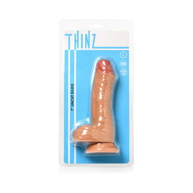 Thinz Uncut 6.4 in. Dildo with Balls Light