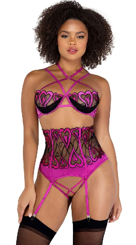 Heartbreaker Crotchless Bra Set