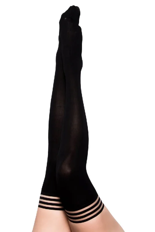 Dana Lynn - Ribbed Thigh High - Size - Black